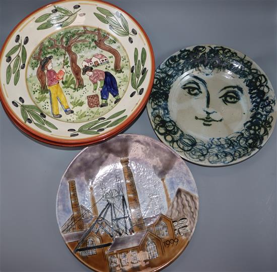 A group of Studio pottery dishes